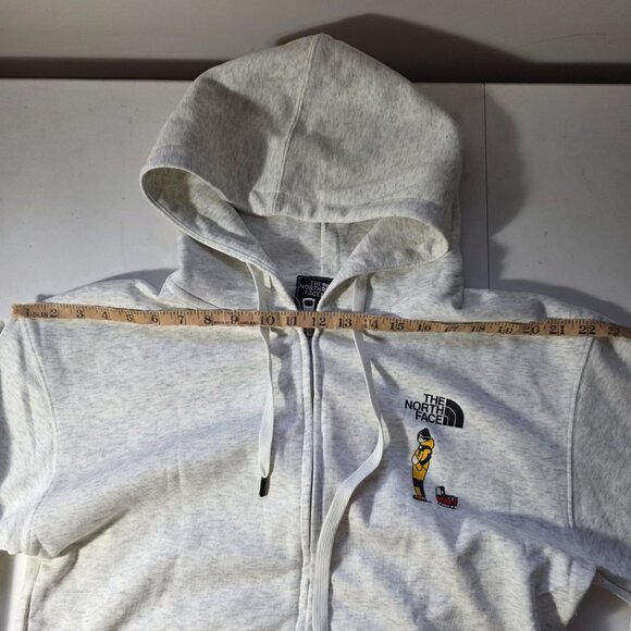 The North Face Unisex Large White/Grey Zip Up Hoodie Rep - Picture 2 of 8